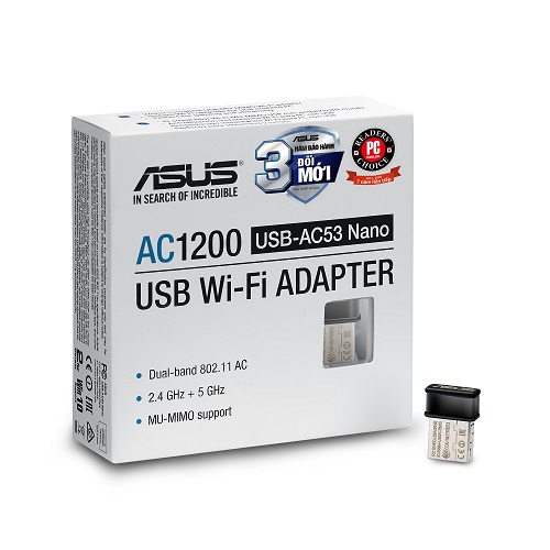 USB thu Wifi Asus AC53 Nano Chuẩn AC1200 - Chính Hãng